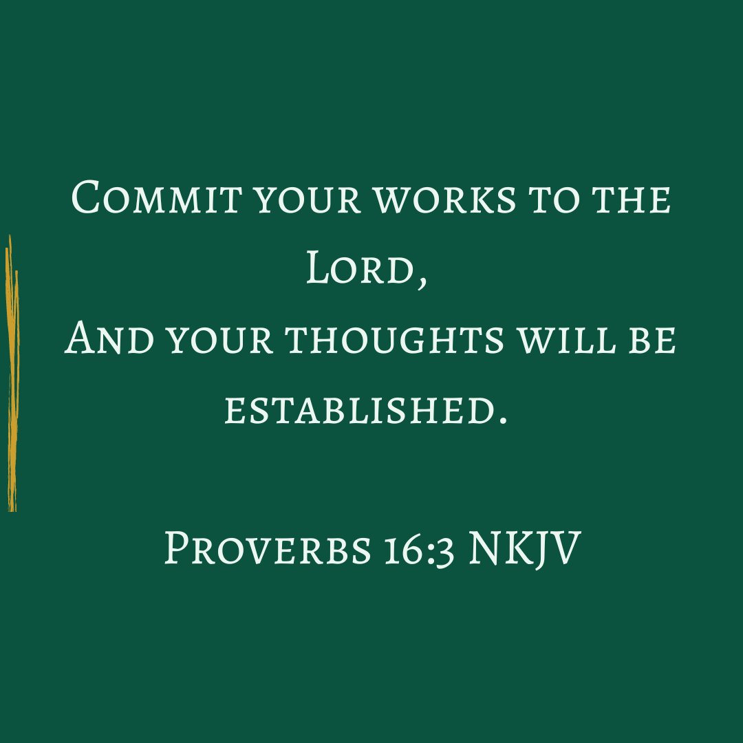 God wants to establish our thoughts if they are aligned to His will. Even though He knows all our thought from start to finish, make a conscious effort to share your thought with Him!